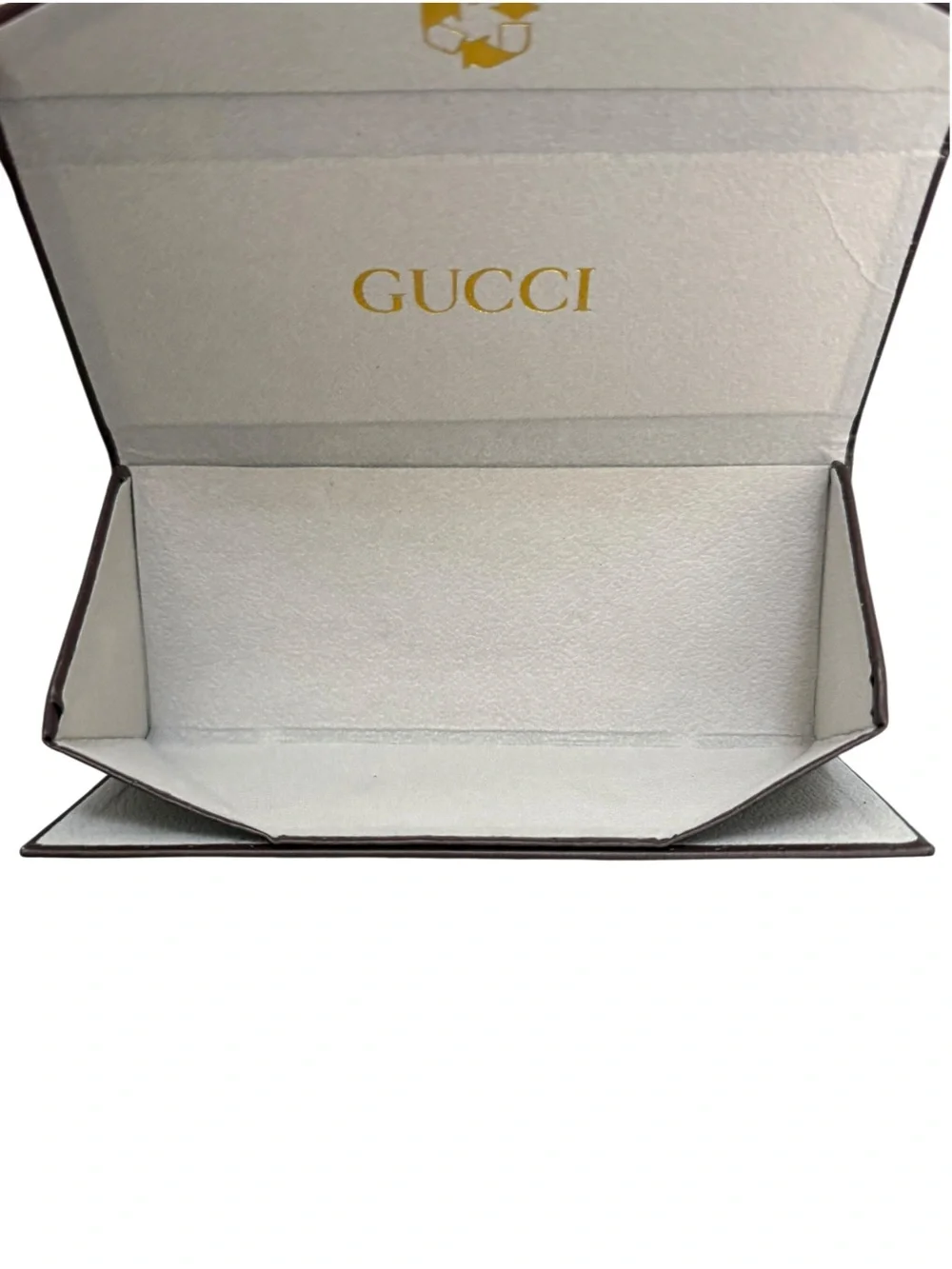 Gucci Dark Brown Embossed Sunglasses Glasses Case with Soft Pouch & Box